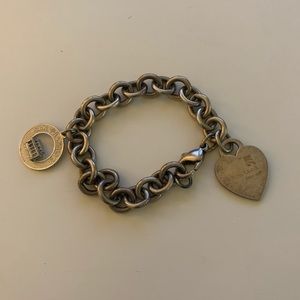 Authentic Tiffany and Co charm bracelet heart SF